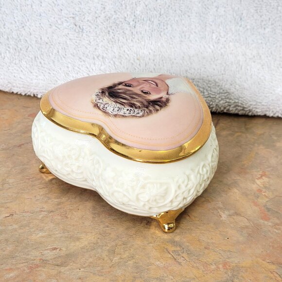 Princess Diana Music Box Candle In The Wind Trinket Porcelain Ardleigh Elliott - Picture 11 of 15